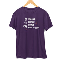 She is Strong Brave T-Shirt  Purple-XXL