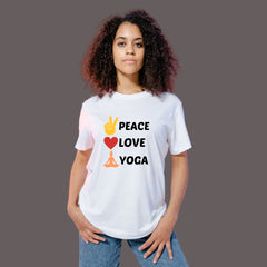 Peace Love Yoga T-Shirt design for ladies