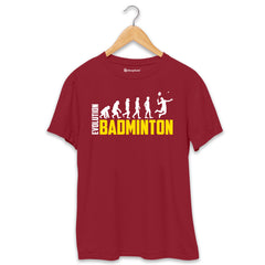 Badminton Evolution T-Shirt  Maroon-XXL