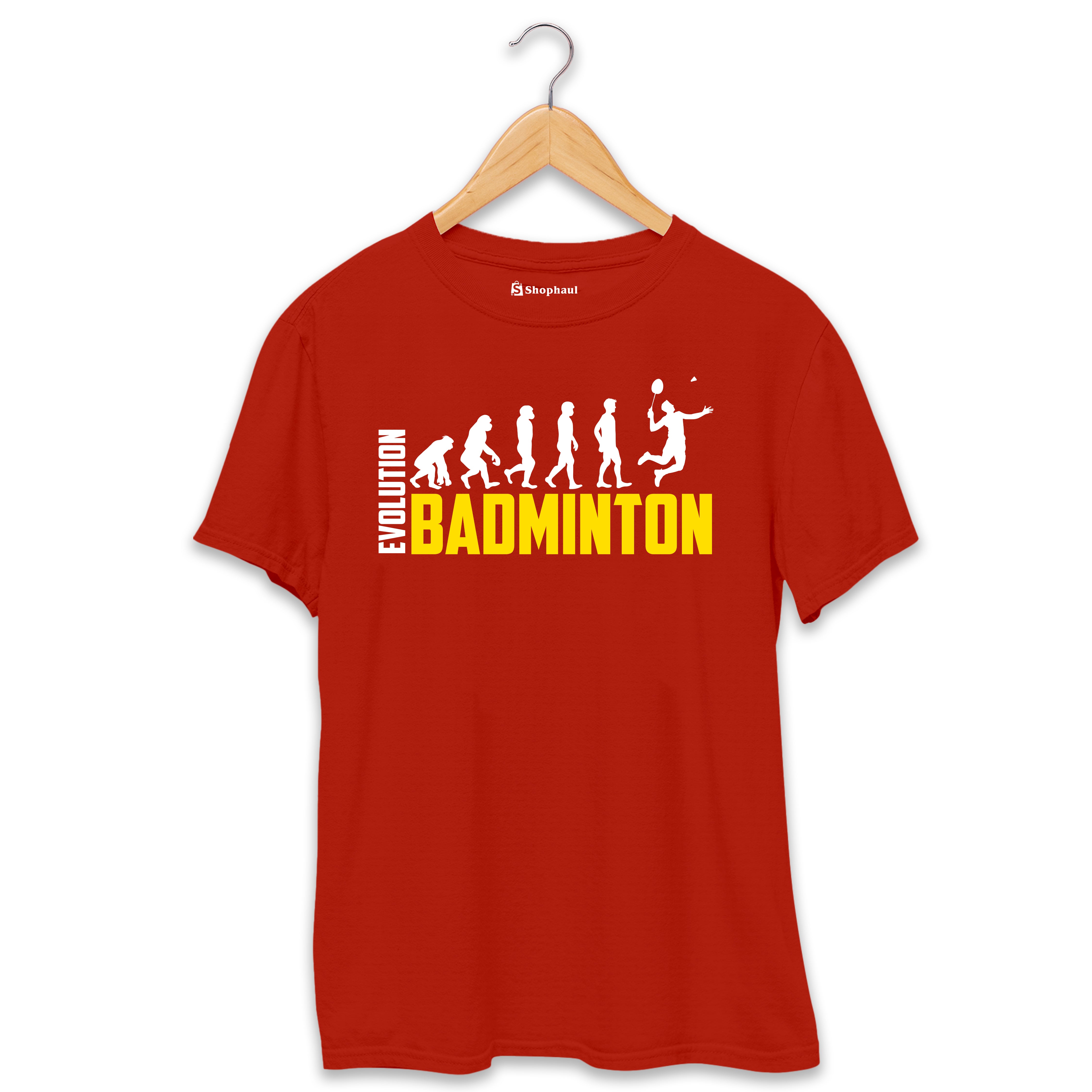 Badminton Evolution T-Shirt  Brick-Red-XXL