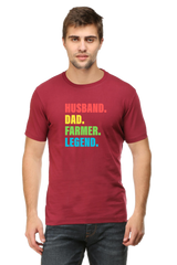 Husband Dad Farmer T-Shirt  Maroon-XXL