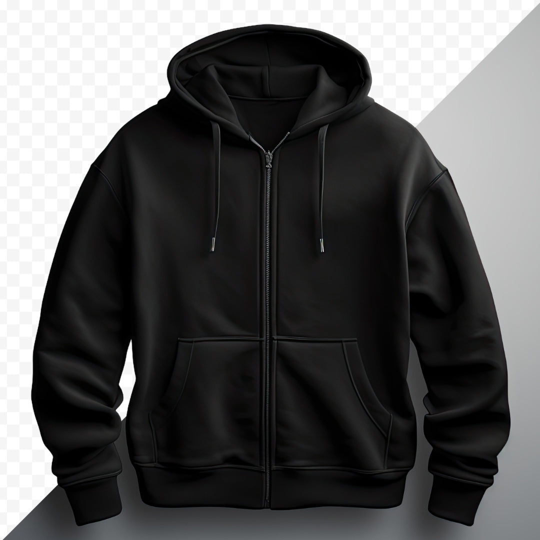 Black zipped Hoodie