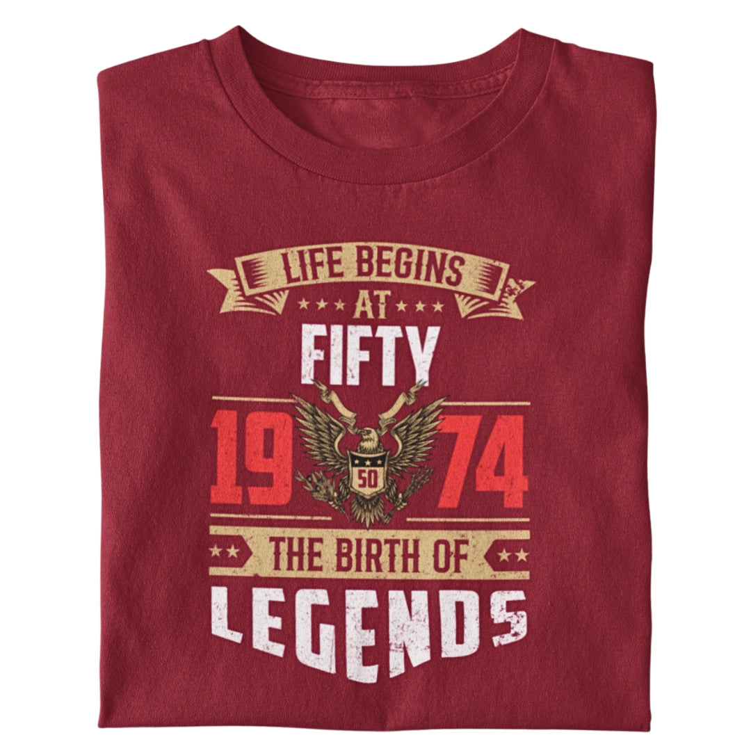 Legends Life Begins at 50 Birthday T-Shirt