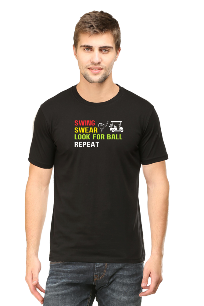 Swing Swear Golf Repeat T-Shirt  Black-XXL