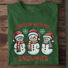 Chilling with Snowmies Christmas T-Shirt