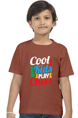 Kids Cools Kids Play Chess T-Shirt  Brick-Red-13Yrs