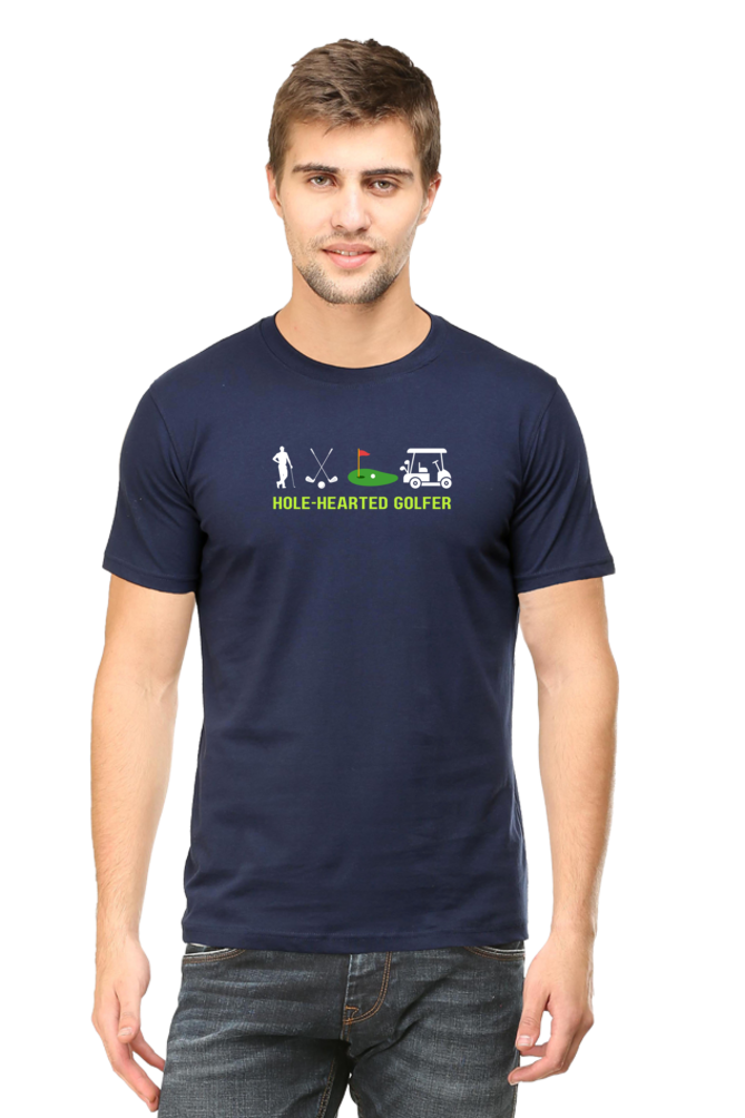 Hole Hearted Golfer T-Shirt  Navy-Blue-XXL