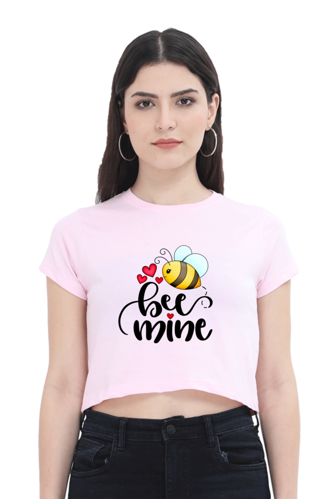 Bee Mine Crop Top  Light-Baby-Pink-XXL