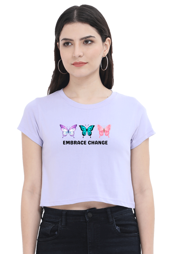 Embrace Change Butterfly Crop Top  Lavender-XXL