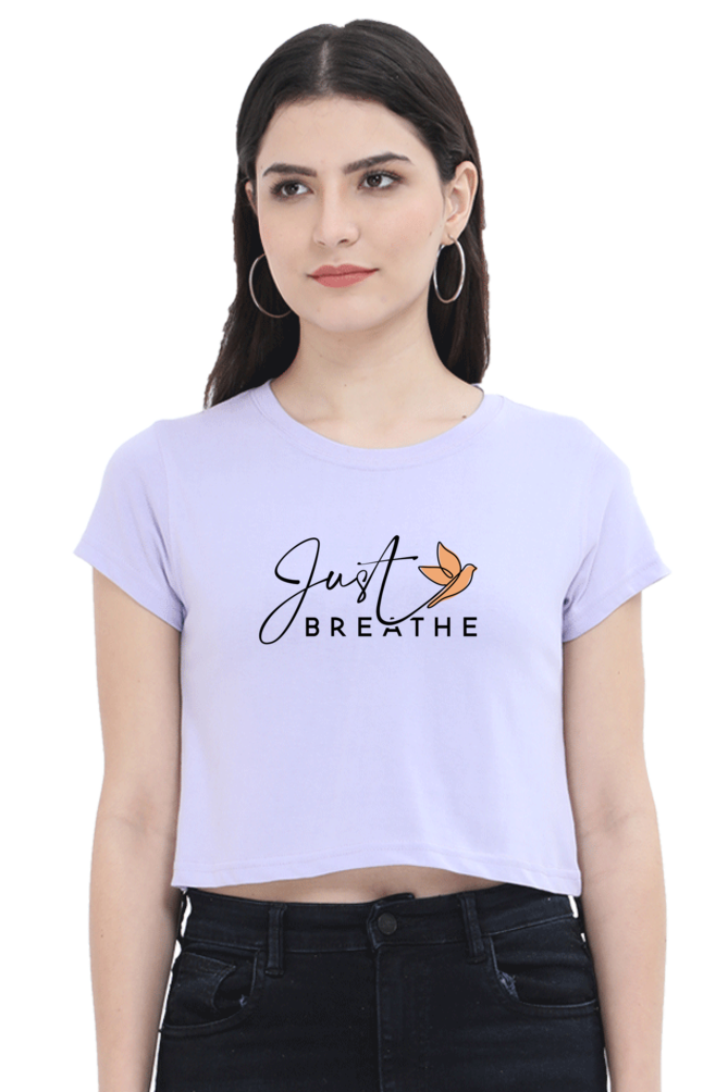 Just Breathe Crop Top  Lavender-XXL