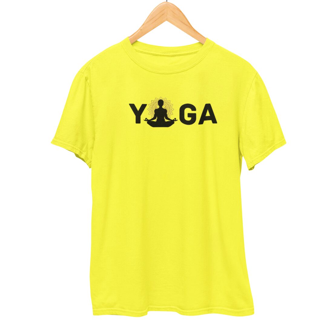 Yoga Asana T-Shirt  New-Yellow-XXL