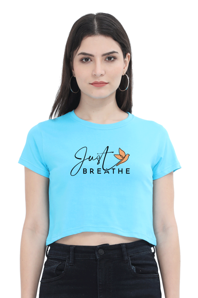 Just Breathe Crop Top  SkyBlue-XXL