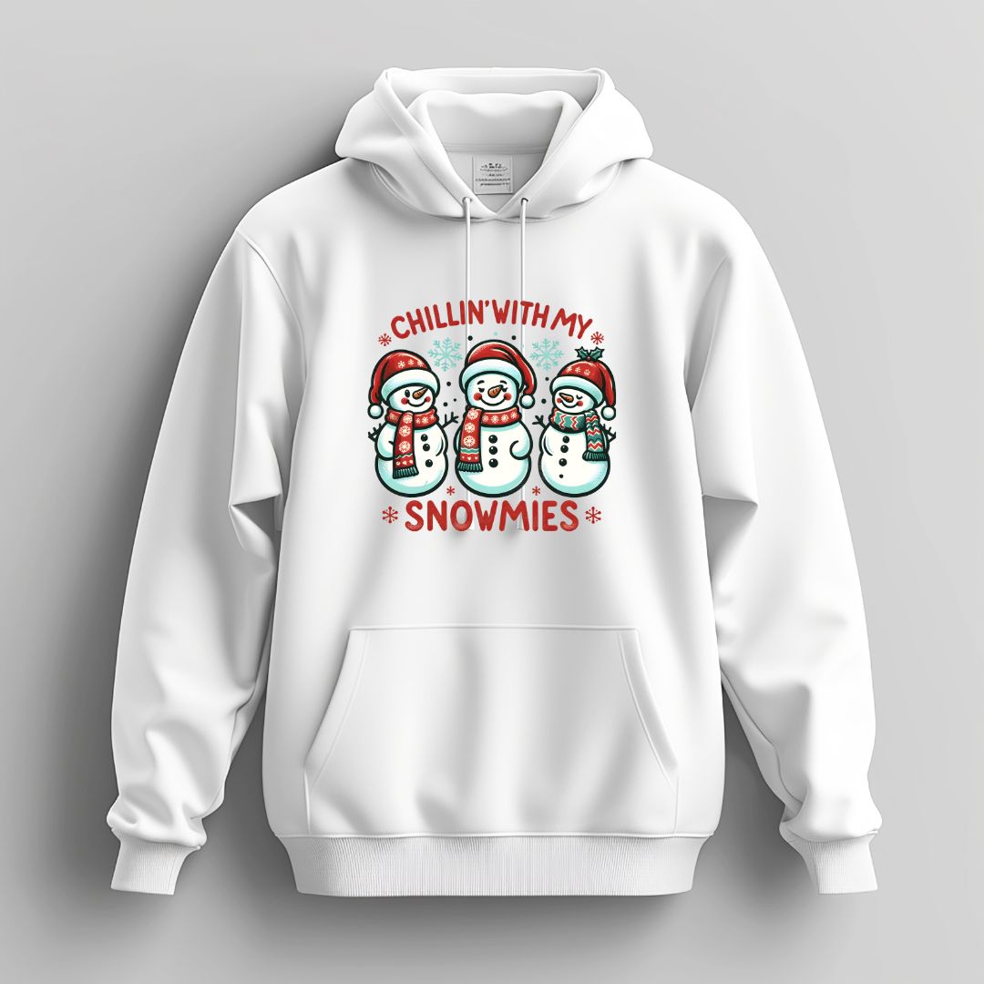 Chilling with Snowmies Christmas Pullover Hoodie - Unisex