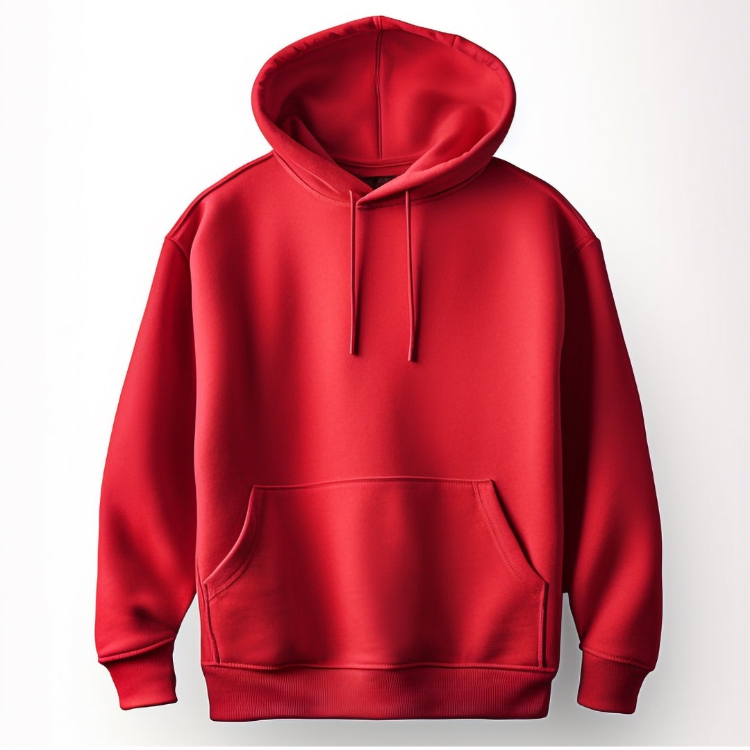 Red hoodie plain sweatshirt