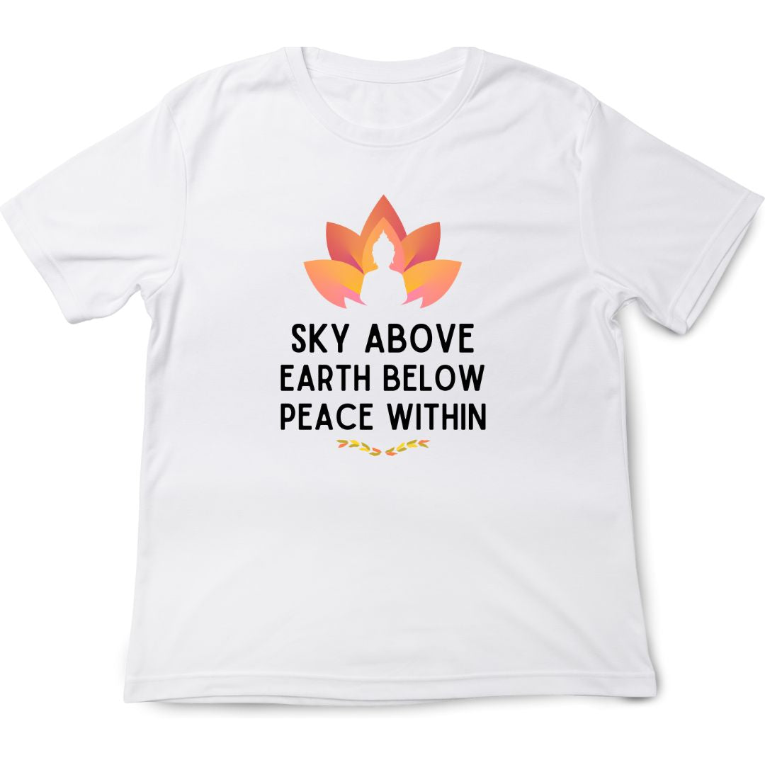 Sky Above Peace Within Yoga T-Shirt 