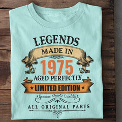 Legends Made in 1975 | 50 Years Birthday T-Shirt