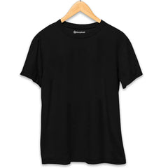 Black Round Neck Plain T-Shirt The Shophaul