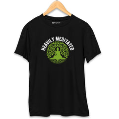 Heavily Meditated Yoga T-Shirt  Black-XXL