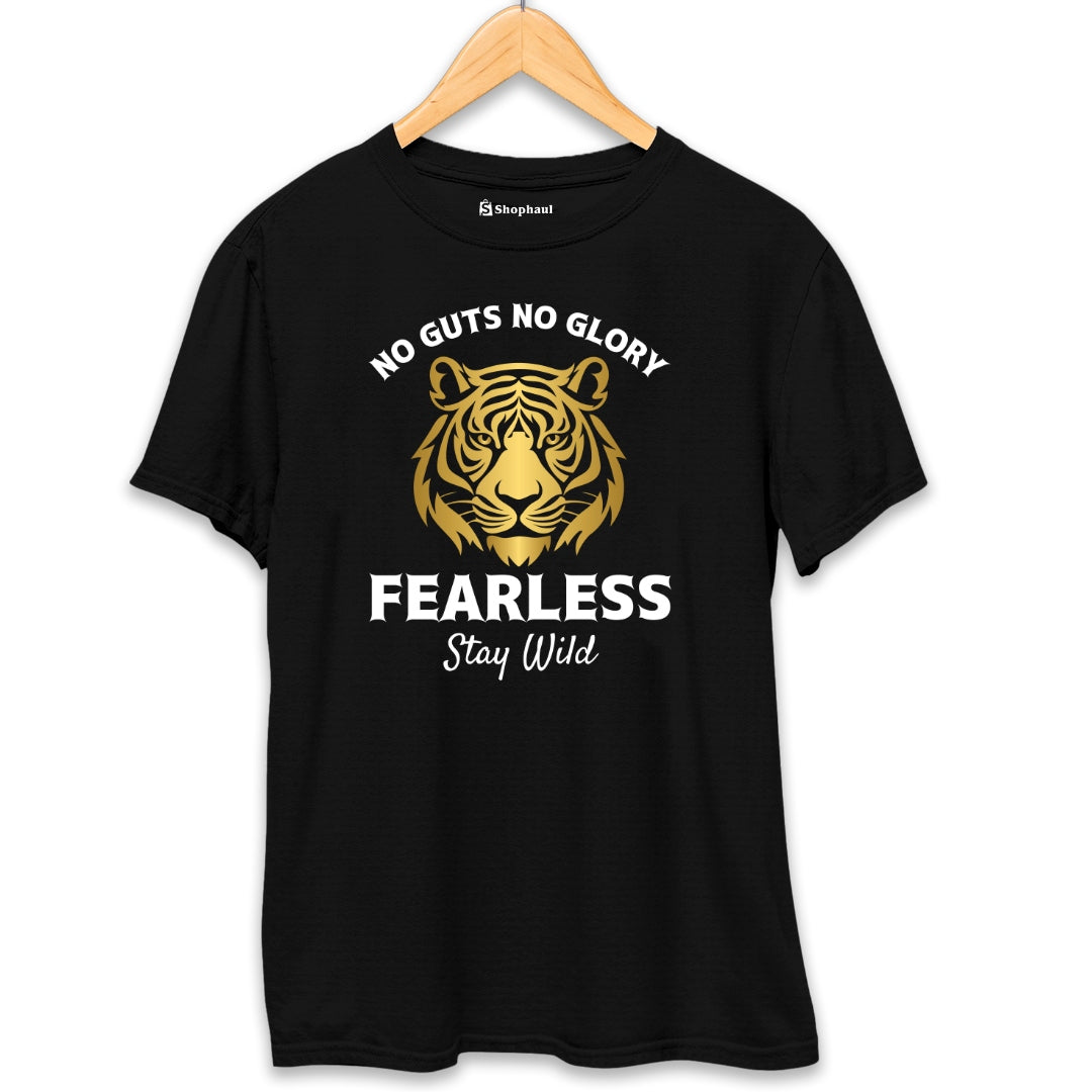 No Guts No Glory Fearless Tiger T-Shirt  Black-XXL