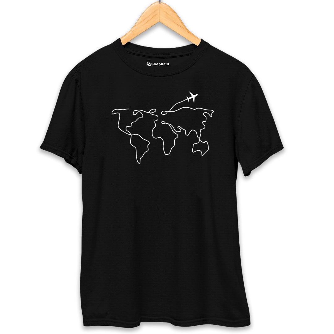 World Travel T-Shirt  Black-XXL