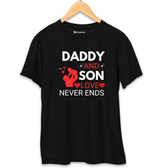 Dad Son Love Never Ends T-Shirt  Black-XXL