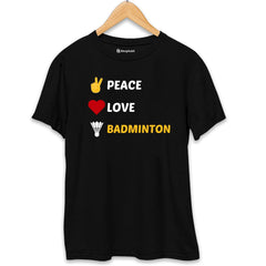 Peace Love Badminton T-Shirt  Black-XXL