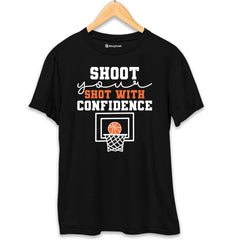 Shoot your Shot with Confidance Basketball T-Shirt  Black-XXL