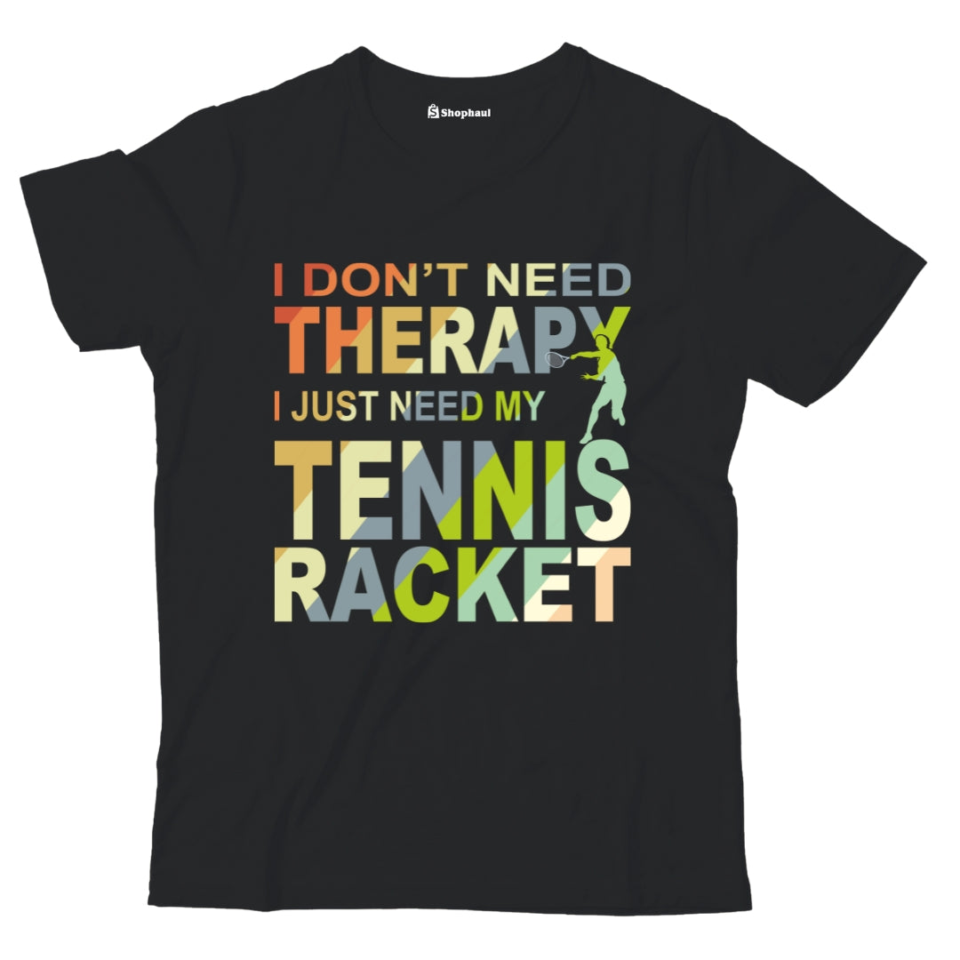 Kids I Don't need Therapy Tennis T-Shirt  Black-13Yrs