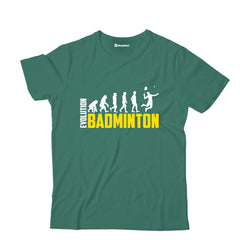 Kids Badminton Evolution T-Shirt  Bottle-Green-13Yrs