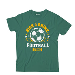 Kids Rise and Shine Football T-Shirt  Bottle-Green-13Yrs