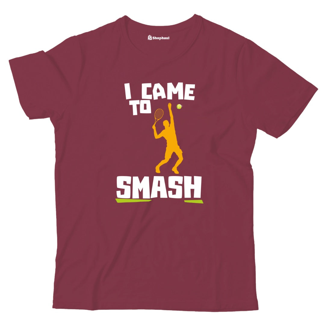 Kids I Came to Smash Tennis T-Shirt  Maroon-13Yrs