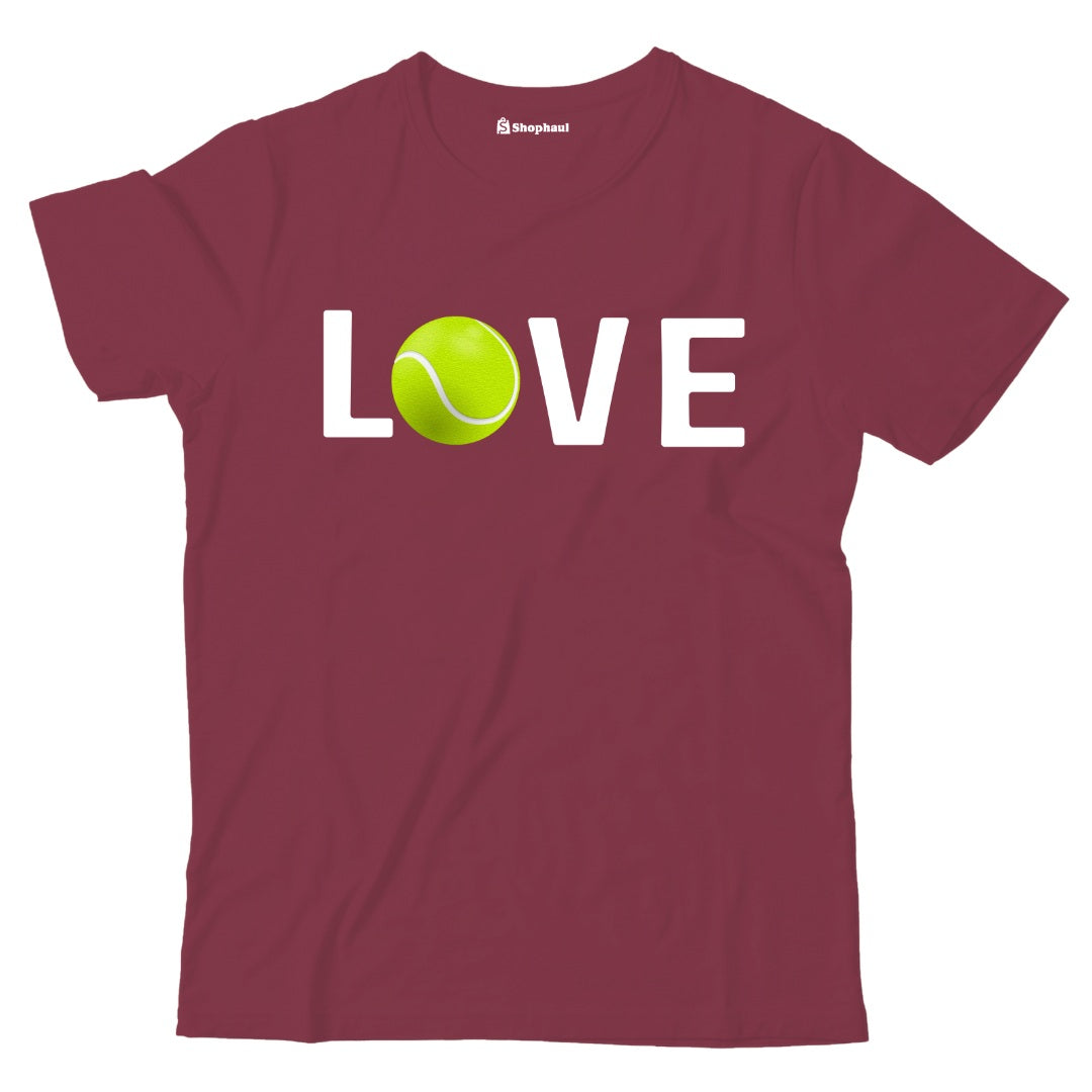 Kids Love Tennis T-Shirt  Maroon-13Yrs