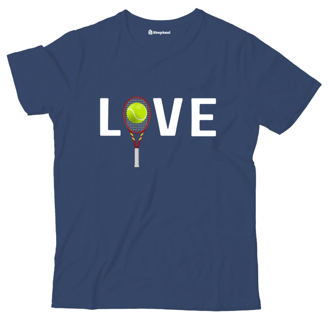 Kids Love Tennis T-Shirt  Navy-Blue-13Yrs