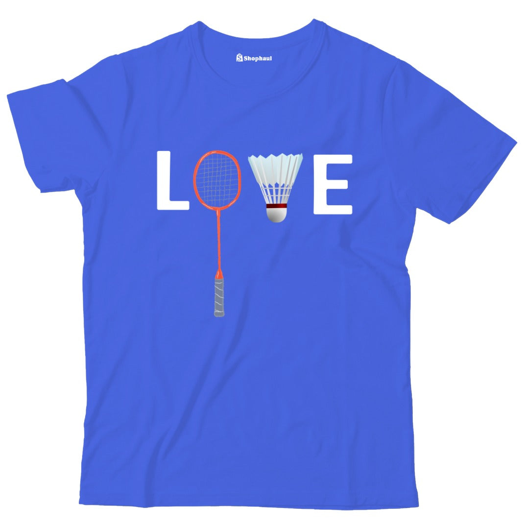 Kids Love Badminton T-Shirt  Royal-Blue-13Yrs