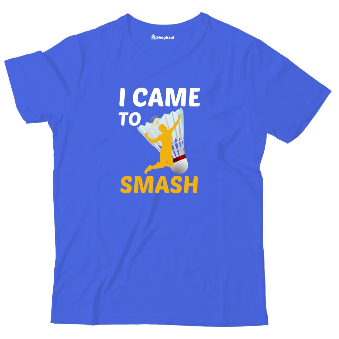 Kids I came to Smash Badminton T-Shirt  Royal-Blue-13Yrs