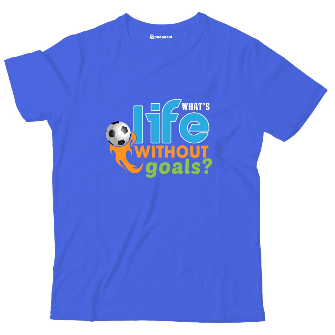 Kids What's Life without Goal T-Shirt  Royal-Blue-13Yrs