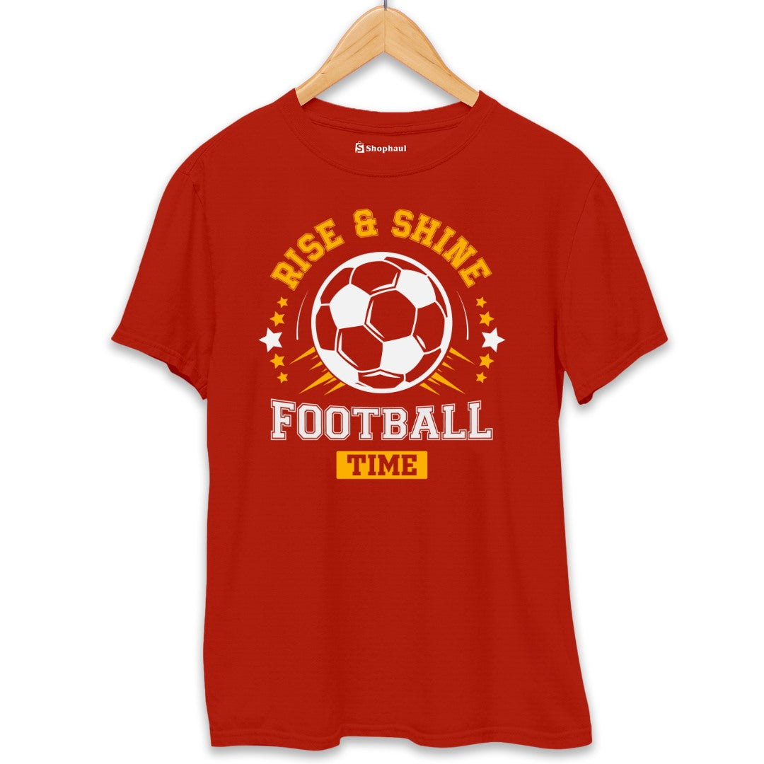 Rise Shine Football Time T-Shirt  Brick-Red-XXL