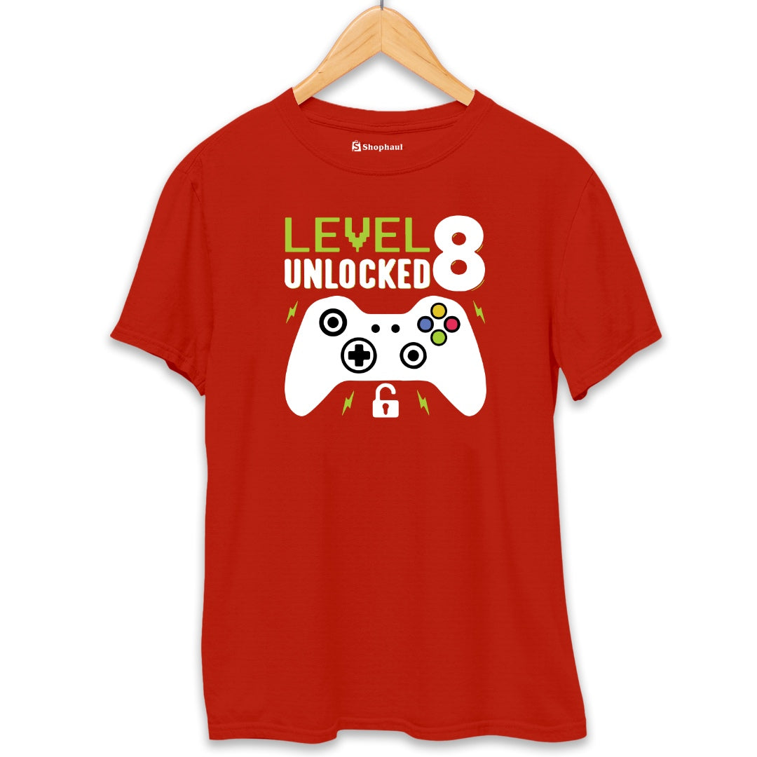 Level Unlocked Gaming T-Shirt  Brick-Red-XXL