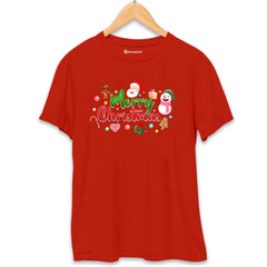 Christmas Santa Gift T-Shirt  Brick-Red-XXL