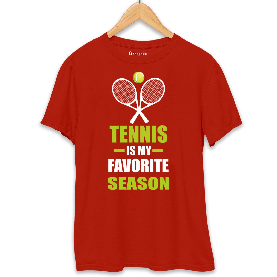 Tennis is my Favorite Season T-Shirt  Brick-Red-XXL