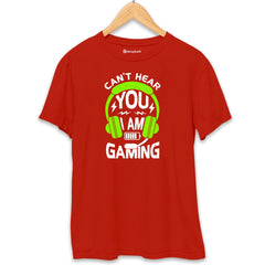 Can't Hear You I'am Gaming T-Shirt  Brick-Red-XXL