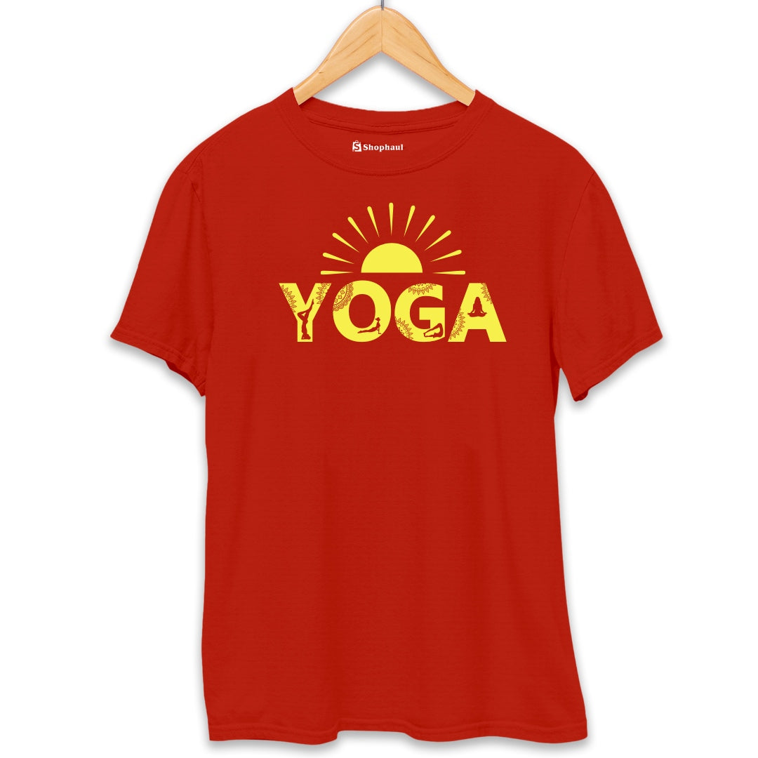 Morning Yoga T-Shirt  Brick-Red-XXL