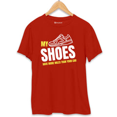 My Shoes Have More Miles Running T-Shirt  Brick-Red-XXL