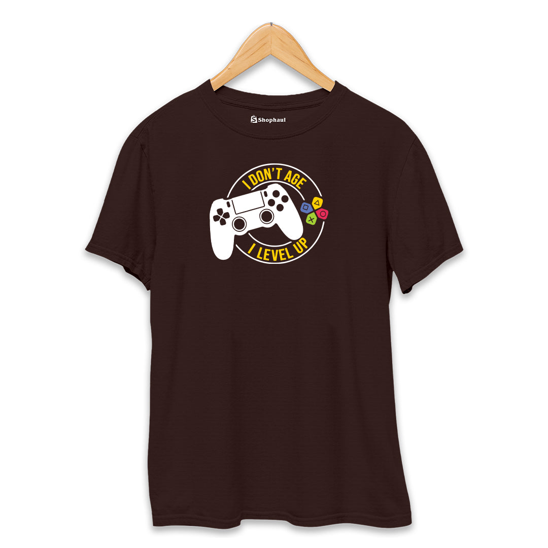 I Don't Age Gaming T-Shirt  Coffee-Brown-XXL