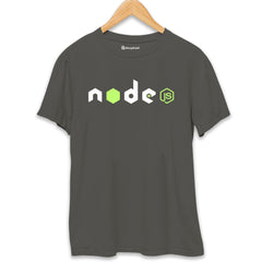 Node JS Coding T-Shirt  Charcoal-Melange-XXL