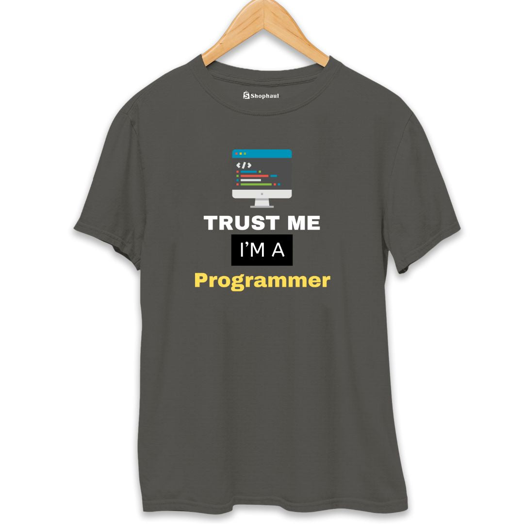 Trust Me I am Developer Coding T-Shirt  Charcoal-Melange-XXL