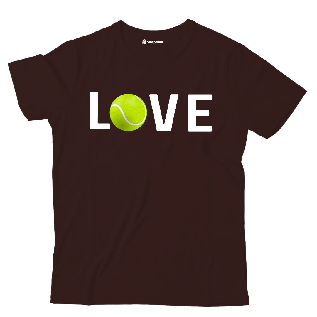 Kids Love Tennis T-Shirt  Coffee-Brown-13Yrs