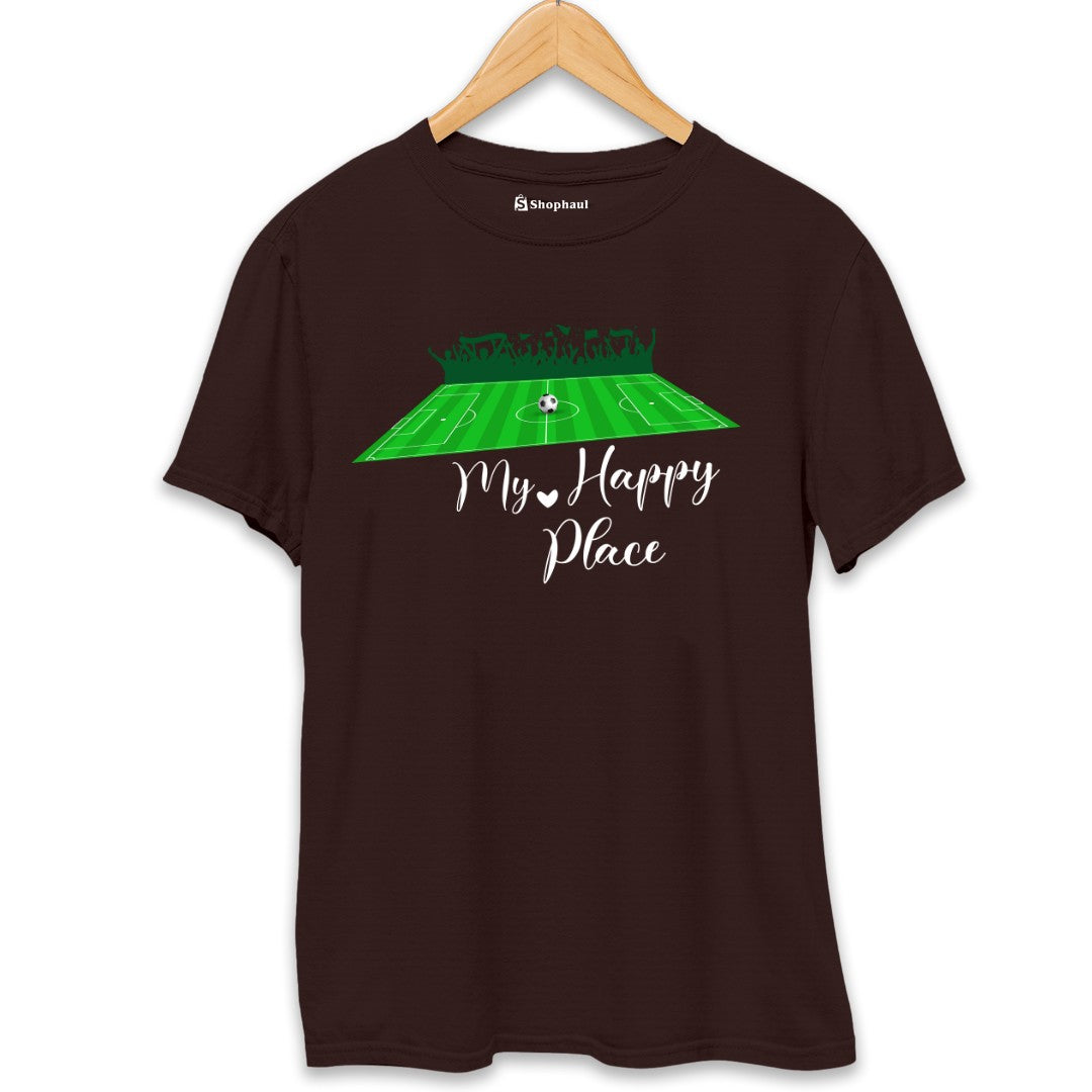 My Happy Place Football T-Shirt  Coffee-Brown-XXL