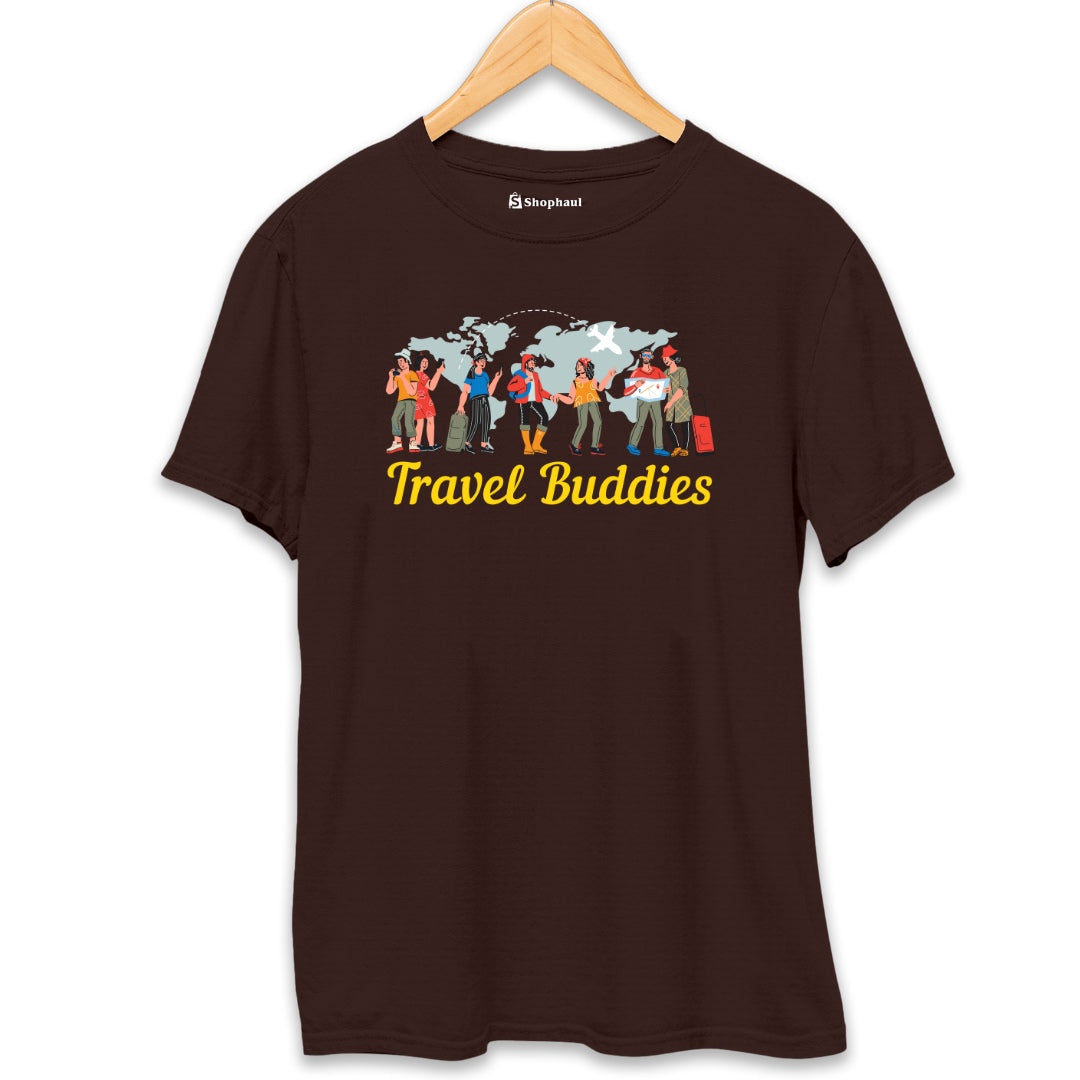 Travel Buddies T-Shirt  Coffee-Brown-XXL