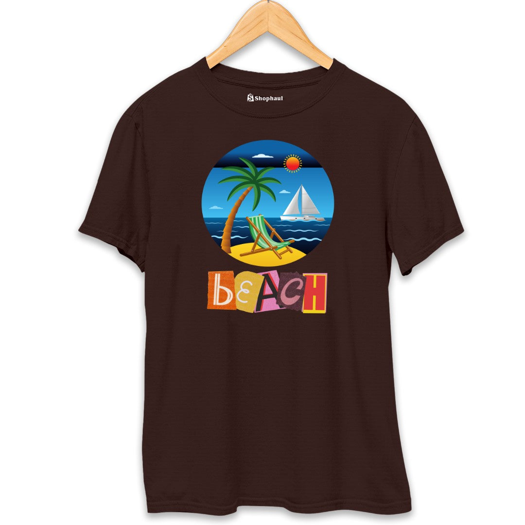 Beach T-Shirt  Coffee-Brown-XXL